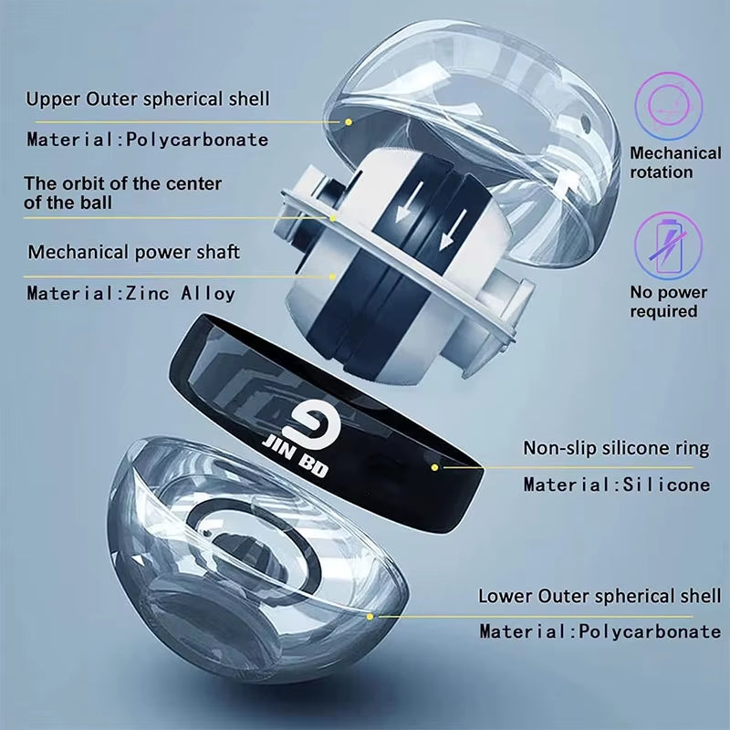 Wrist Trainer Ball Auto-Start Wrist Strengthener Gyroscopic Forearm Exerciser Gyro Ball for Strengthen Arms Fingers Wrist Bones
