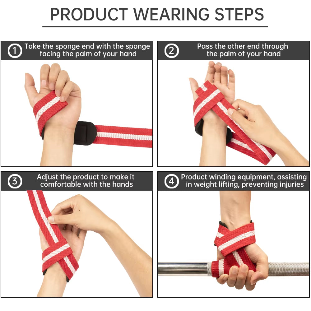 Fitness Lifting Wrist Straps Brace for Weightlifting Crossfit Bodybuilding Gym Strap Wrist Support Custom Logo