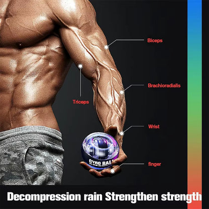 Wrist Trainer Ball Auto-Start Wrist Strengthener Gyroscopic Forearm Exerciser Gyro Ball for Strengthen Arms Fingers Wrist Bones